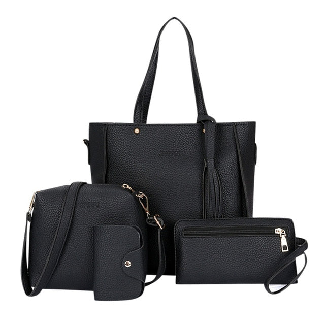 Female Purse and Handbag Four-Piece Shoulder Bag - Luniestore